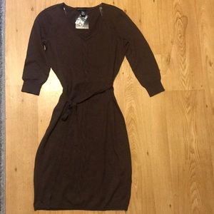 Apostrophe Brown Sweater Dress